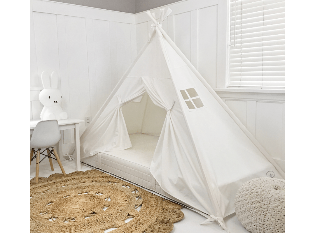 Domestic Objects Canopy Bed Tent in Cream Canvas with Doors