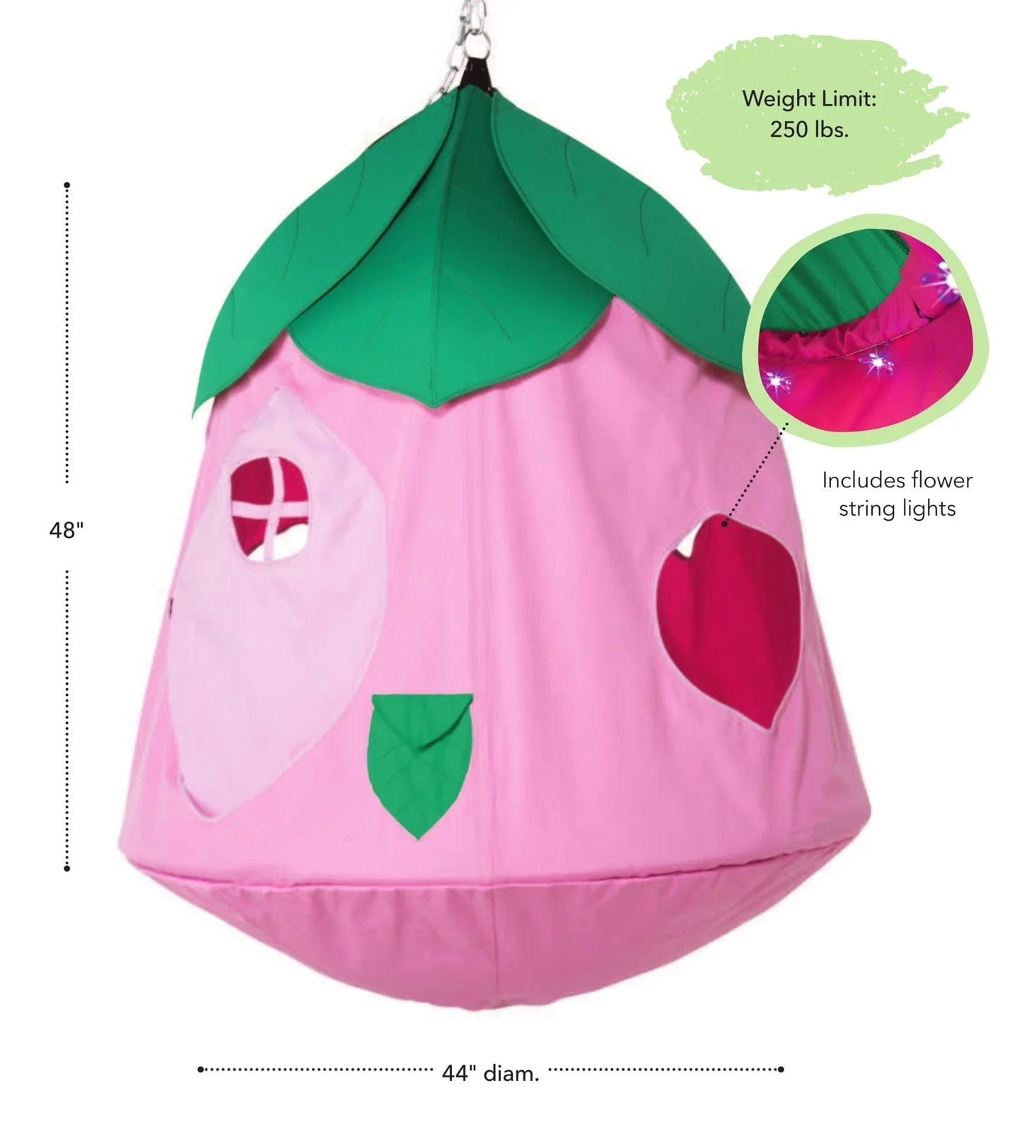 Hearthsong Cozy Posy HugglePod Hanging Tent with LED Flower Lights