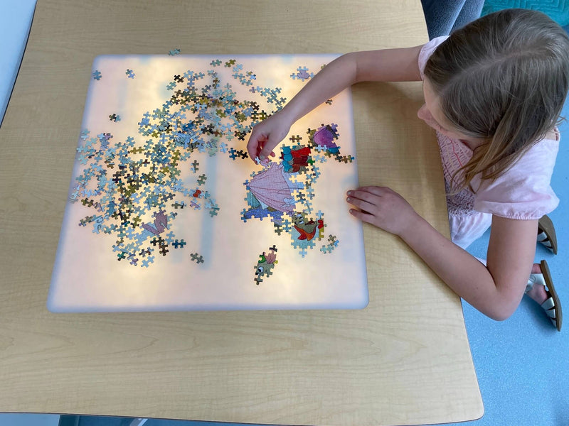 Preschool STEM Exploration: Light Table and Nature Table