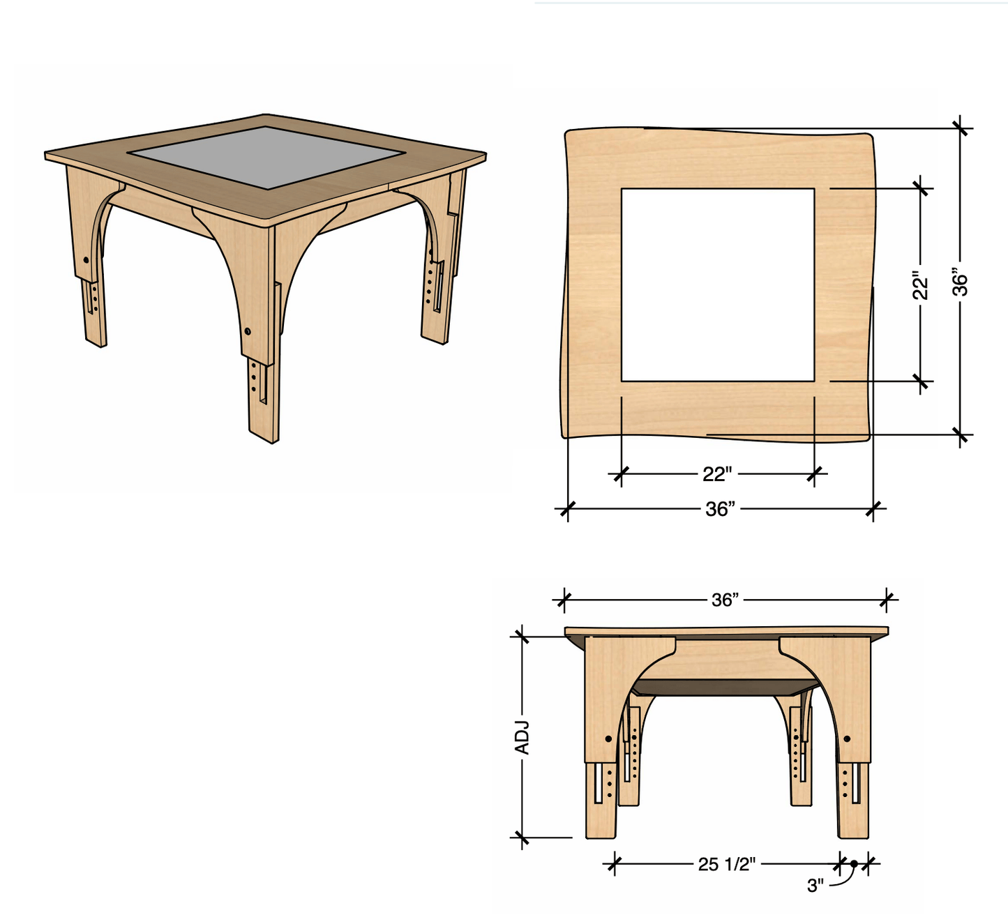 Natural Pod STEM Curiosity Set; Light Table, Nature Table and Stools