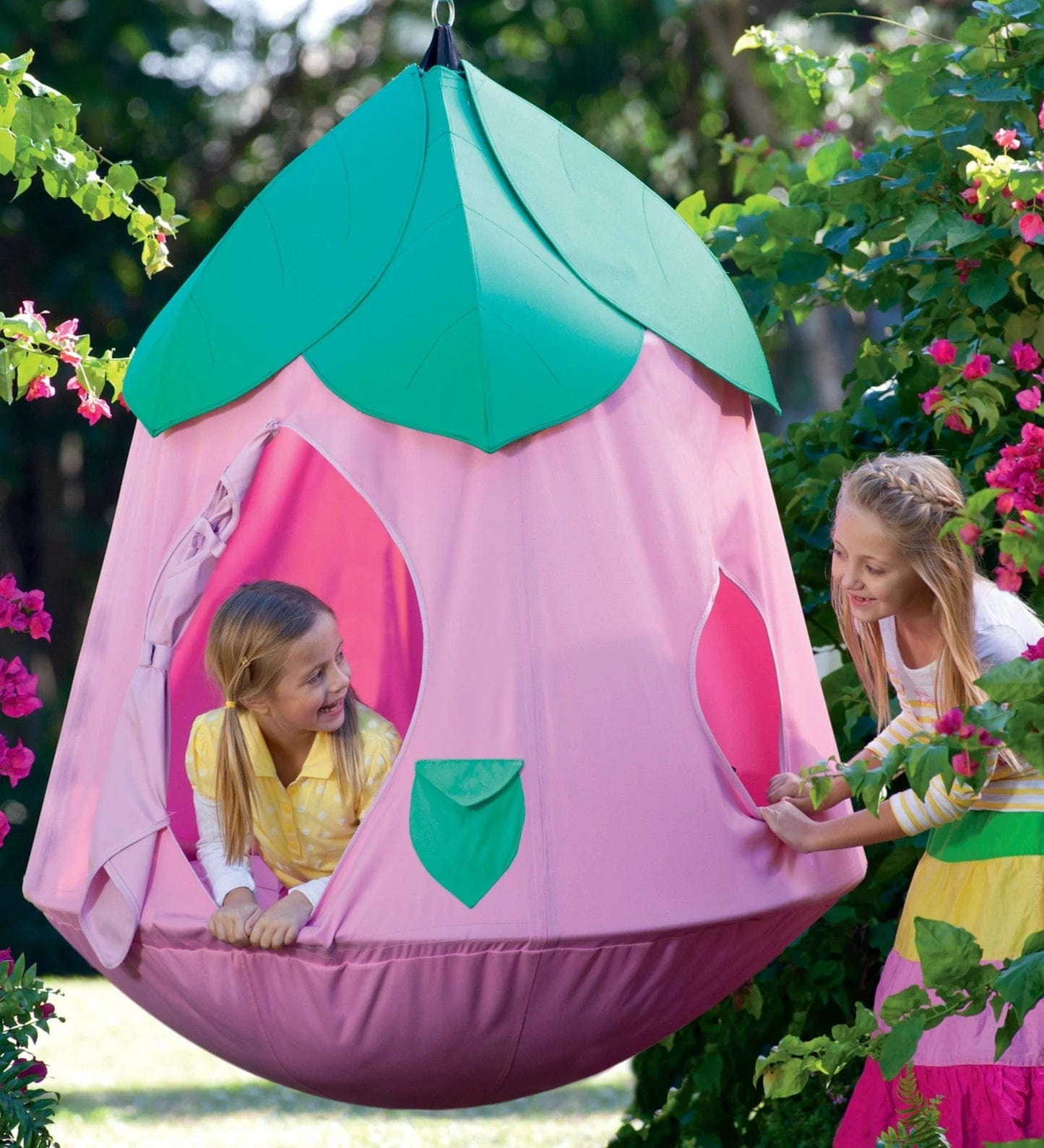 Hearthsong Cozy Posy Hanging Tent WITH Crescent Stand and lights