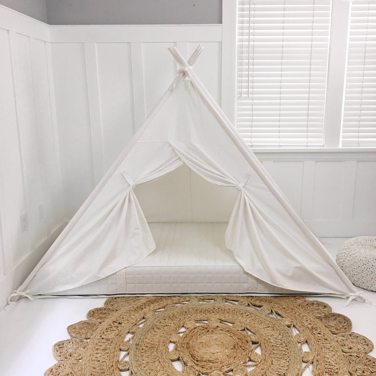 Domestic Objects Canopy Bed Tent in Cream Canvas with Doors