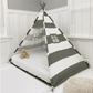 Canopy Bed Tent in Grey and White Stripe without Door