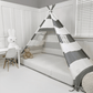 Canopy Bed Tent in Grey and White Stripe without Door