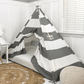 Domestic Objects Play Tent Canopy Bed in Grey and White Stripe WITH Doors