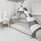 Canopy Bed Tent in Grey and White Stripe without Door