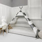 Canopy Bed Tent in Grey and White Stripe without Door