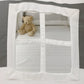 Canopy Bed Tent in Grey and White Stripe without Door