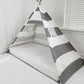 Canopy Bed Tent in Grey and White Stripe without Door