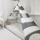 Canopy Bed Tent in Grey and White Stripe without Door