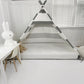 Canopy Bed Tent in Grey and White Stripe without Door