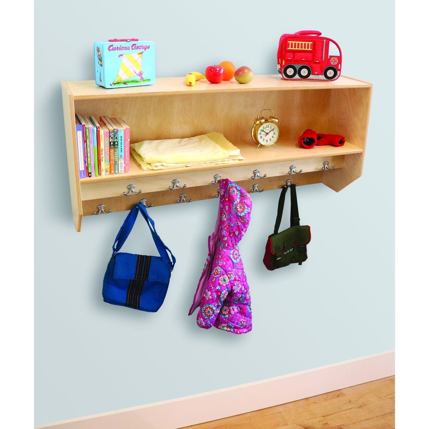 Double Row Wall Mounted Coat Rack